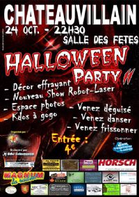 Halloween Party 2. Le samedi 24 octobre 2015 à Châteauvillain. Haute-Marne.  22H30